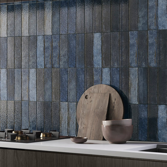 Artifact Reactive | 2.5"x9" Handmade-Look Porcelain Deco Wall Tile