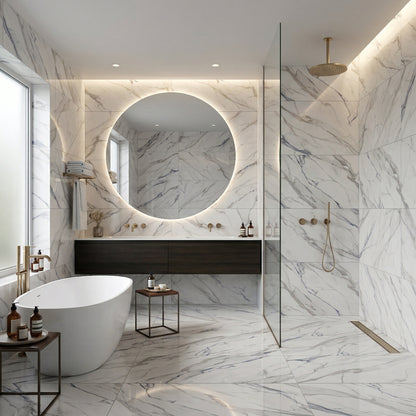 Calacatta Blue | 12"x24" Porcelain Marble Look Floor & Wall Tile