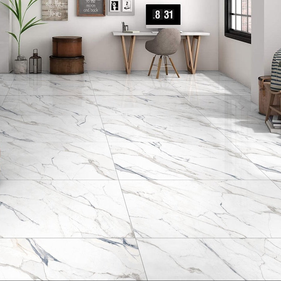 Calacatta Blue | 12"x24" Porcelain Marble Look Floor & Wall Tile