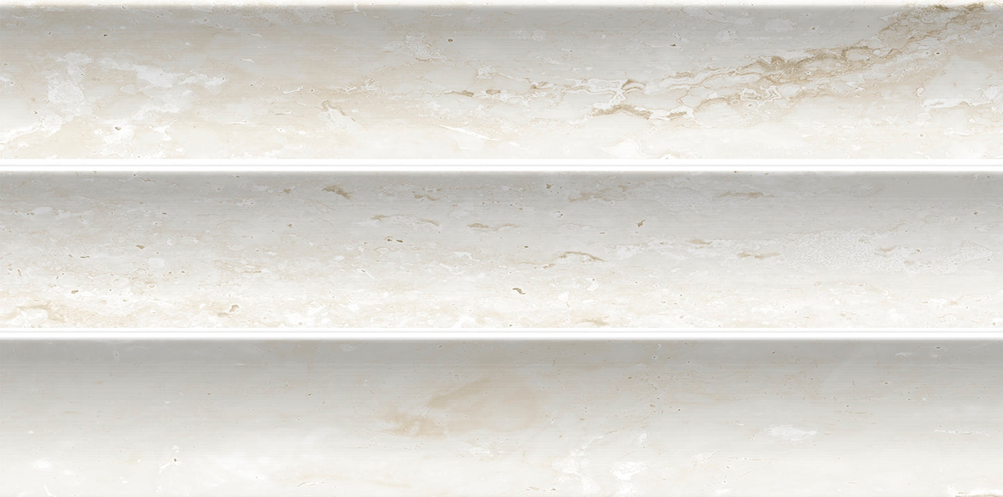 Argos Fluted | 4.5"x9" Porcelain Fluted Marble Look Wall Tile