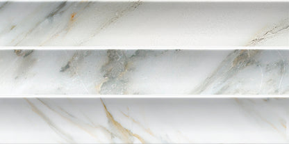 Argos Fluted | 4.5"x9" Porcelain Fluted Marble Look Wall Tile