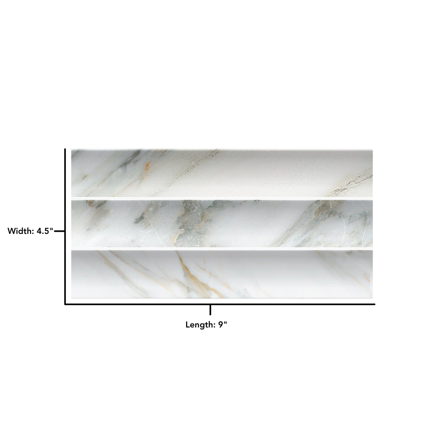 Argos Fluted | 4.5"x9" Porcelain Fluted Marble Look Wall Tile