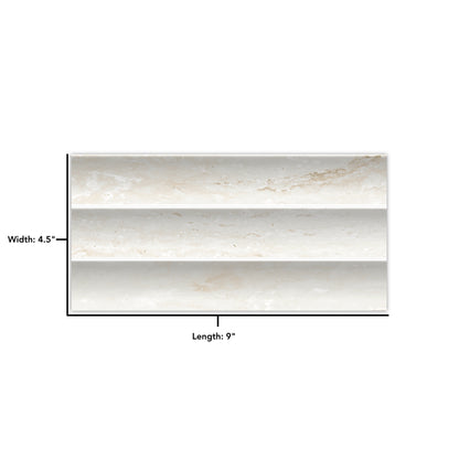 Argos Fluted | 4.5"x9" Porcelain Fluted Marble Look Wall Tile